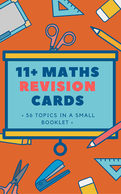 11 Plus Maths Practice Exam Revision Cards 50 plus cards Booklet Ages 9-11