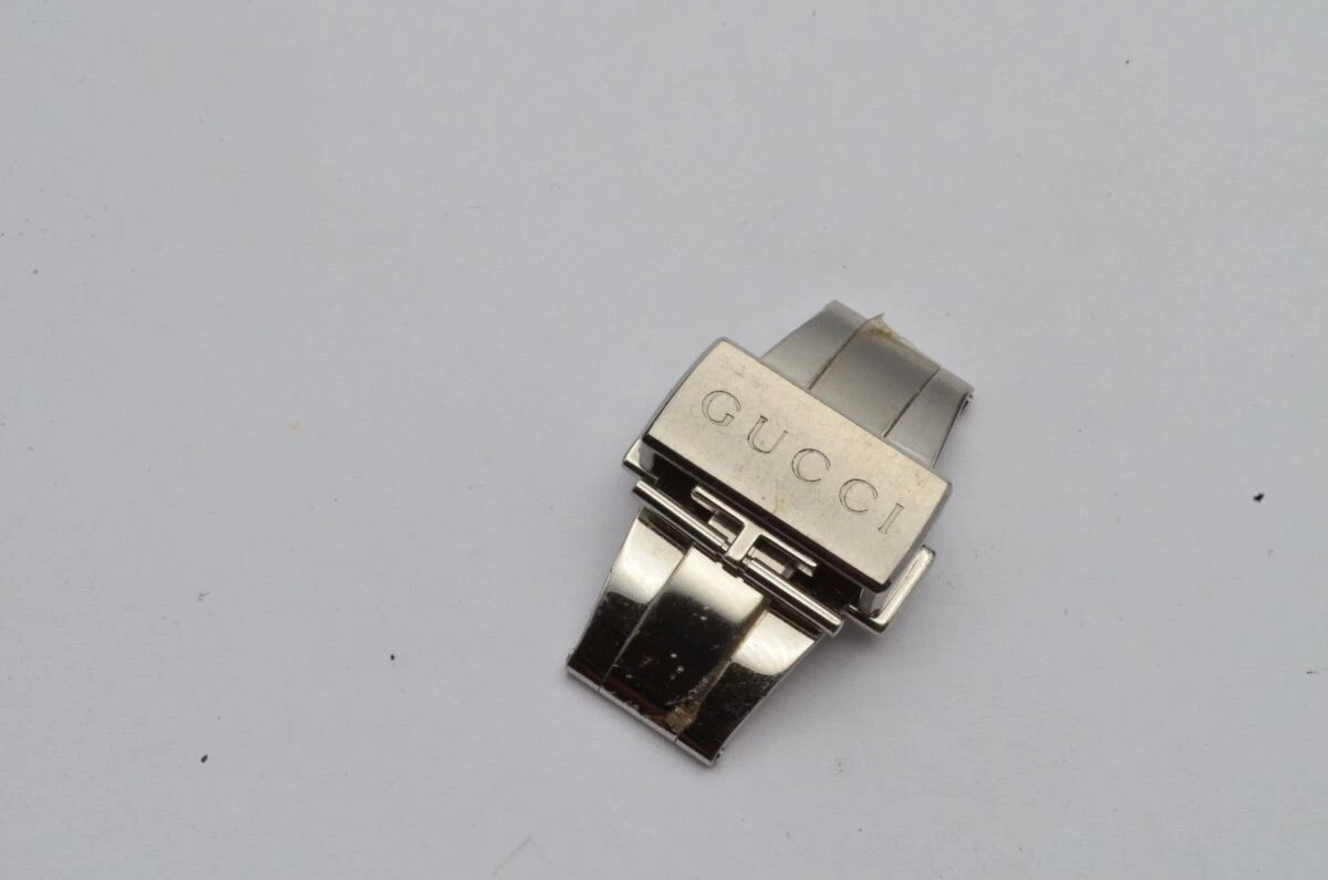 Gucci Leather Bracelet Folding Clasp 20mm Deployment Stainless Steel 2