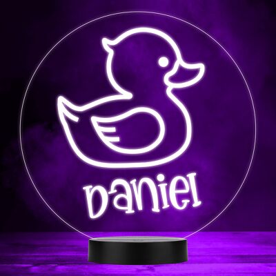 Süße Gummi Ente Farbwechsel LED Lampe personalisiert Geschenk Nachtlicht