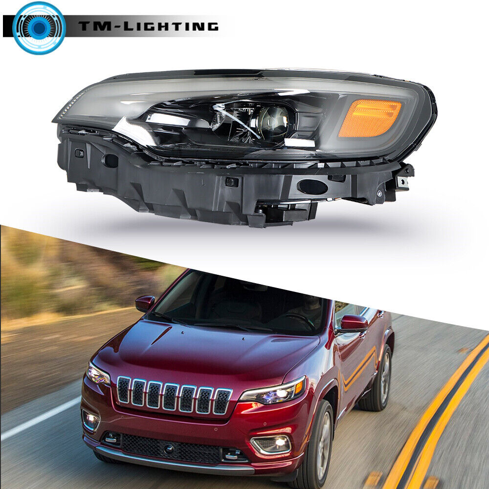 For Jeep Cherokee 2019-2022 Left Driver Side LED Headlight Headlamp Clear Lens