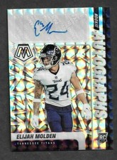 2020-21 PANINI MOSAIC ELIJAH MOLDEN ROOKIE SILVER PRIZM AUTO RC TENNESSEE TITANS