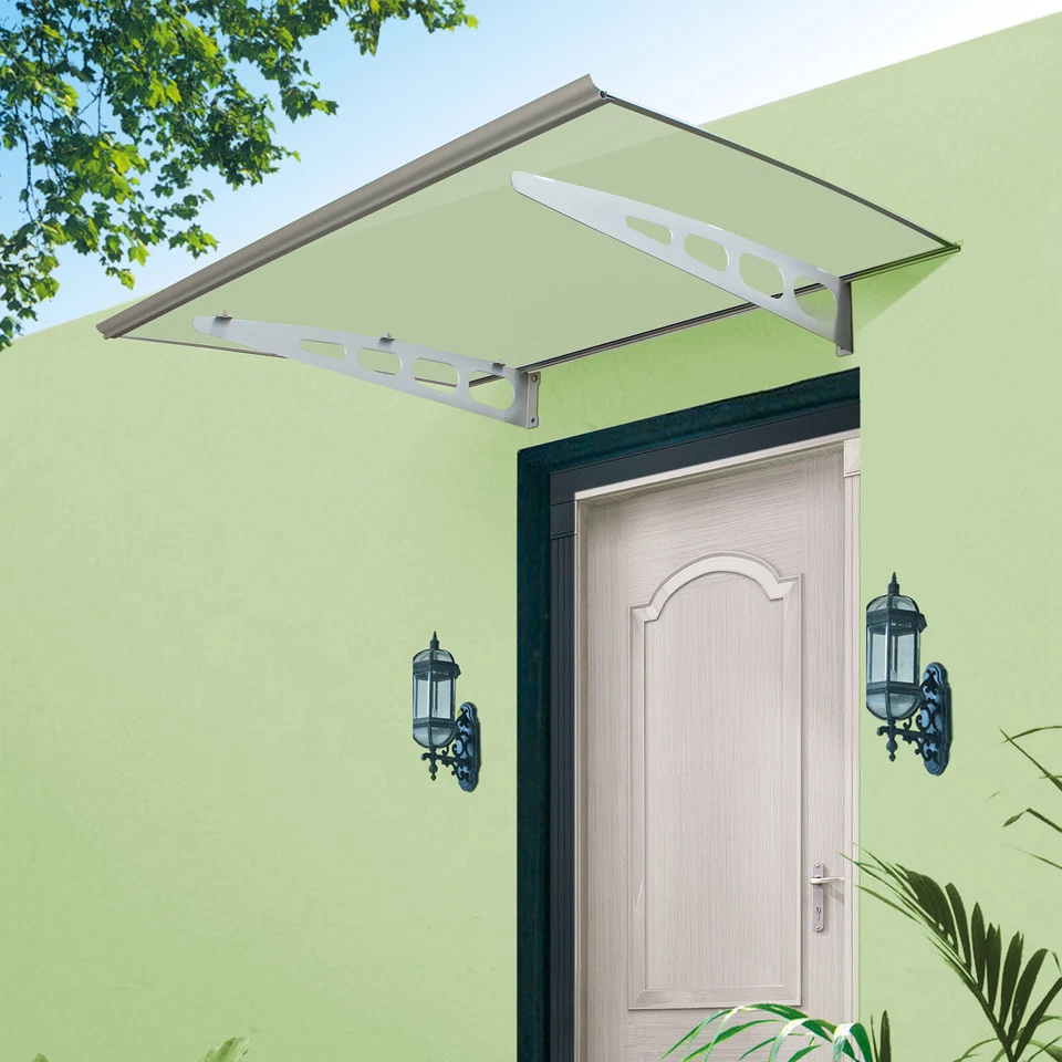 Glasvordach 120 oder 140 x 100 cm Vordach Haustürvordach Polycarbonat UV Schutz - Bild 2 von 4