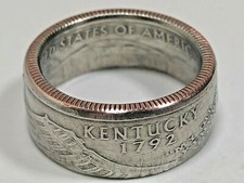 Kentucky Coin Ring USA State Quarter 25 Cents Handmade Jewelry Custom Vintage