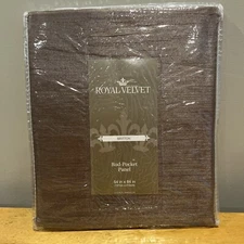 JCP Royal Velvet Britton Panel Curtain Portable Mushroom Brown 54"x84” NWT