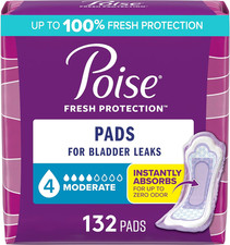 Incontinence Postpartum Pads for Bladder Leaks, 4 Drop Moderate Absorbency, Re
