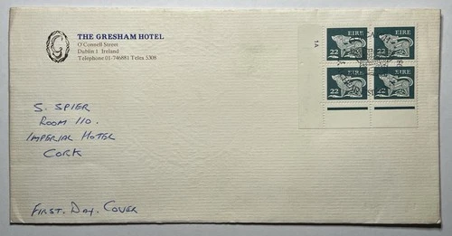 Ireland 1981 First Day Issue Block 1A 22p Four Stamps & Envelope EIRE