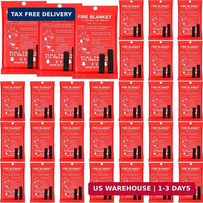 Macarrie 30 Pack Fire Blankets 39'' x 39'' Fire Blanket Emergency for Home and Kit