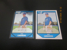 SPIKE LUNDBERG RANGERS 2007 BOWMAN CHROME & REGULAR 1ST BOWMAN CARDS #BC81,BP81
