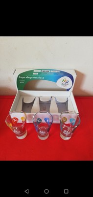 Olympische Spiele Rio 2016 Official 3 * 90 ml Schnapsgläser, nie benutzt 