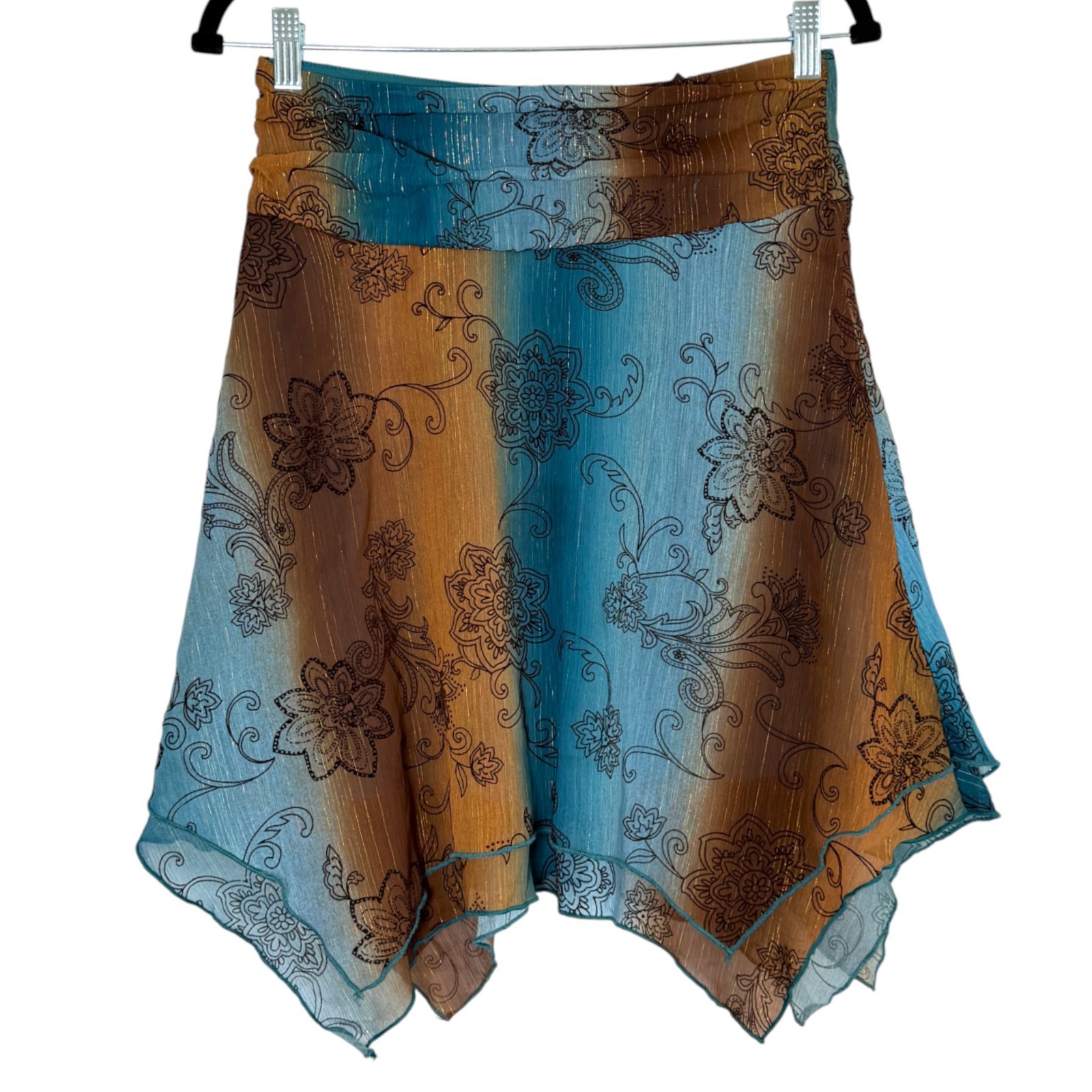 Vintage Y2K Speechless Asymmetrical Fairy Paisley Layered Skirt Size 14 Indie