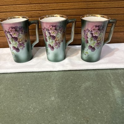 Set of 3 Vintage Usona Goodwin/Dresden Tumbler Mug W/ Grapes
