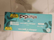 Popchips Sea Salt Vinegar Flavour Crisps 24x23g Popped Not Fried - Fast Shipping
