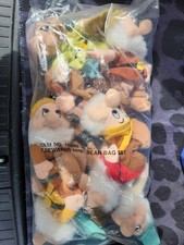 Disney Store Snow White  the Seven Dwarves 8" Bean Bag Plush - Set of 7 w/ Tags