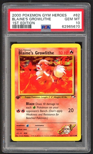 Blaine's Growlithe #62 (Gym Heroes (2000))