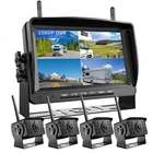 165ft Wireles 7" Split Monitor DVR 1080P Backup Camera for RV Truck Bus Caravan