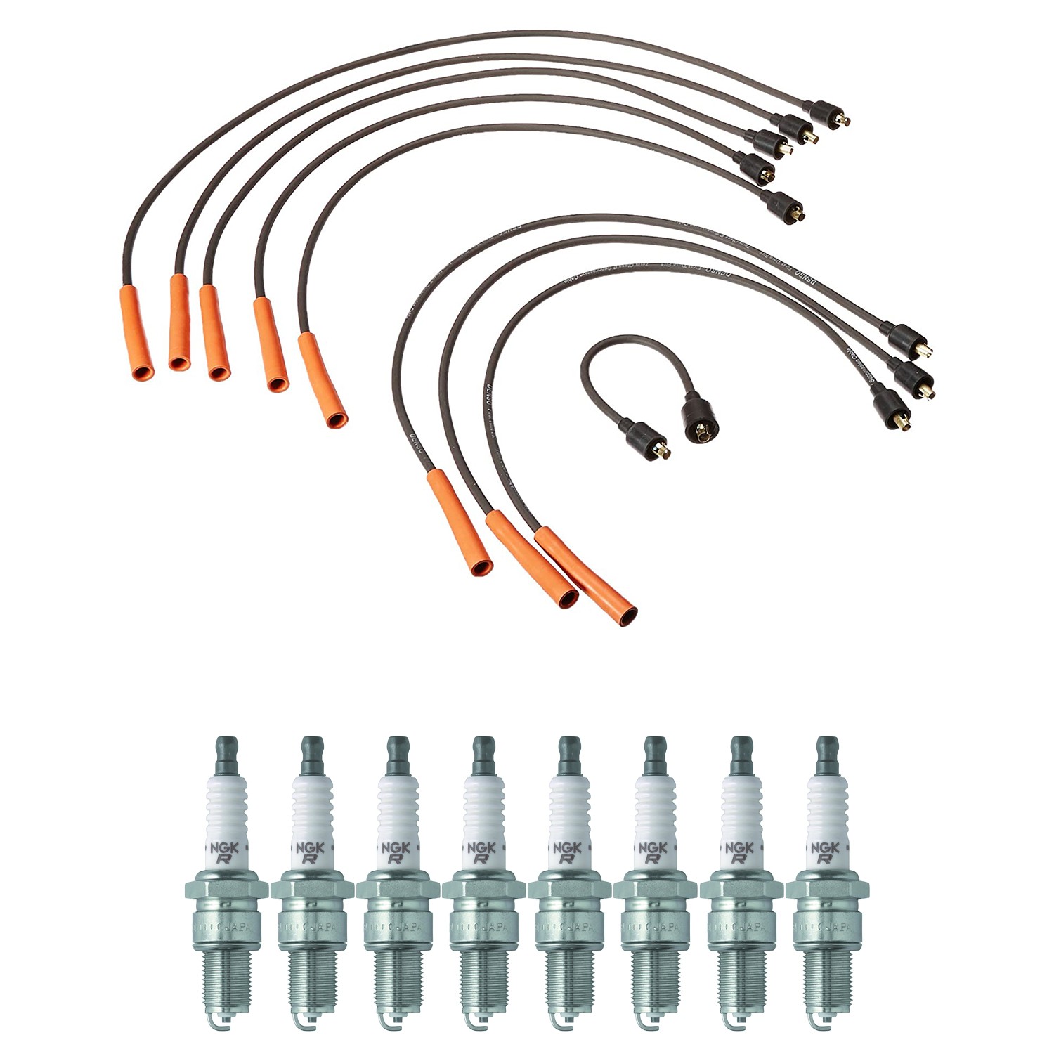 Denso Ignition Wires and NGK Spark Plugs Kit for Plymouth Fury Trailduster V8