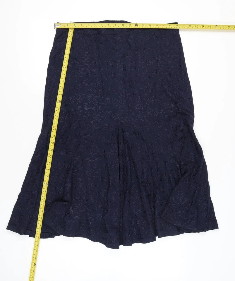 Dash Women’s Blue Midi Flare Skirt Size 14 Cotton Embroidered - Image 2 of 4