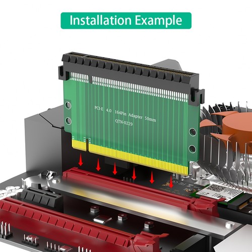 PCI-Express 4.0 16x Riser Card ,180 Degree High Speed Riser Card N9C99763 - Afbeelding 5 van 6