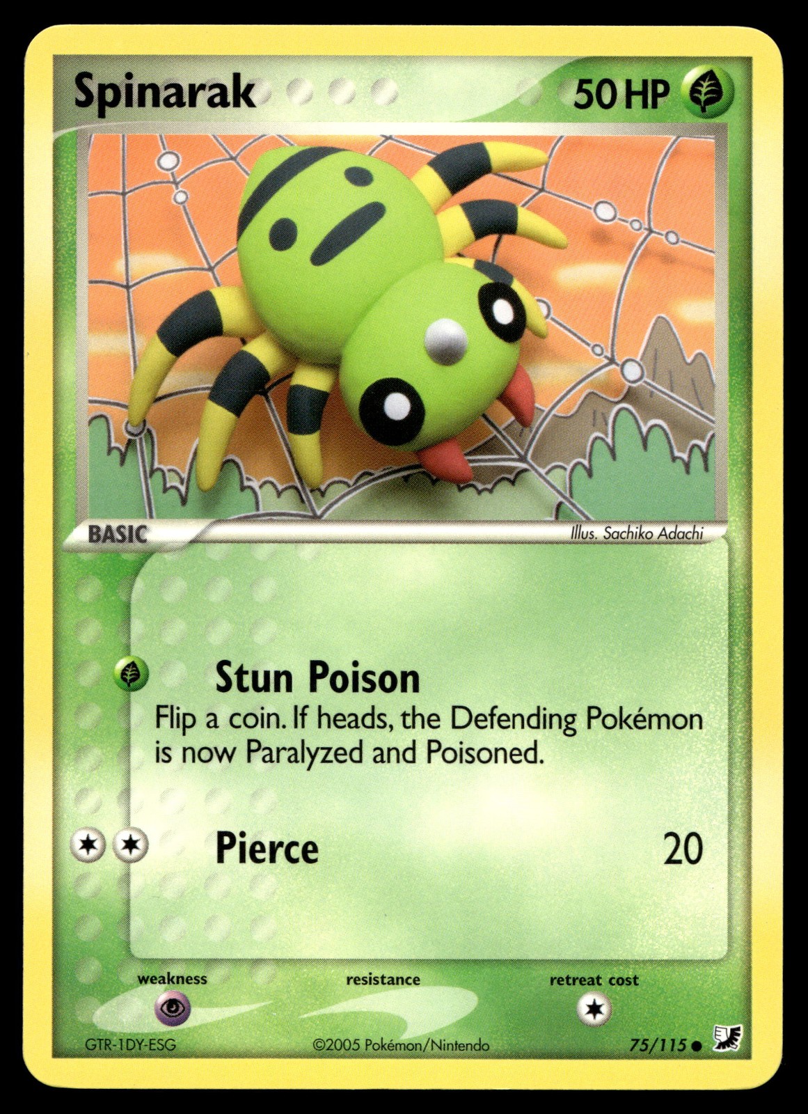 Spinarak Pokemon Unseen Forces 75/115 LP