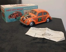 Vintage Taiyo 70s Tin Plate Love Love Beetle Battery Operated Made In Japan Toy