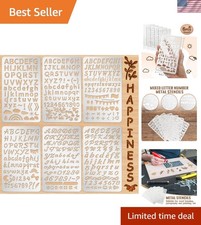 Reusable Metal Wood Burning Stencils Set - Includes 6 Assorted Letter Designs