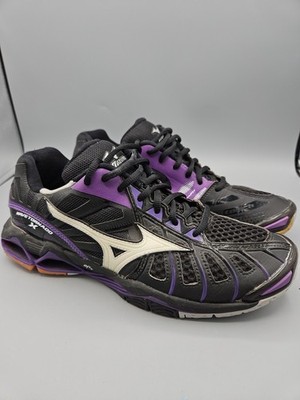 Mizuno Wave Tornado X Womens Volleyball Shoes Black/purple V1GC161267 Size 10