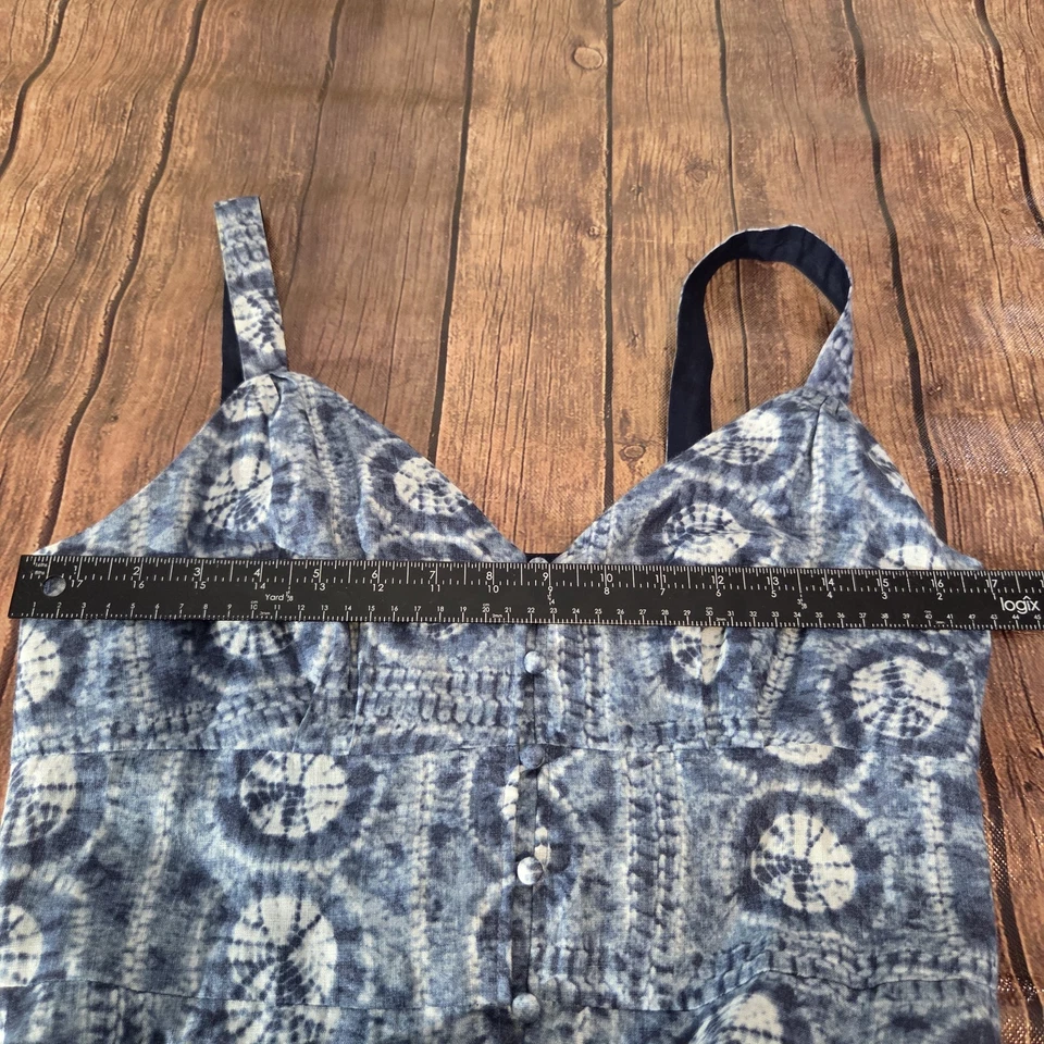 Lauren Ralph Lauren Dress Womens 4 Blue Linen Maxi Sleeveless Boho Side Zip - Image 3 of 4