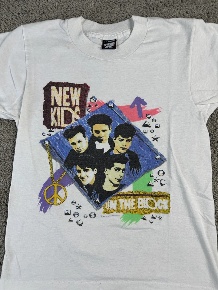 Vintage New Kids On The Block Shirt Youth Large Band Tee 80s Pop Music 1990 - Image 3 of 4