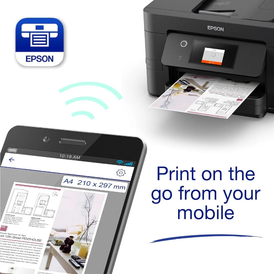 EPSON WORKFORCE PRO WF-3820DWF A4 DOUBLE-SIDED MULTIFUNCTION PRINTER SCAN -WI-FI - Image 3 of 4