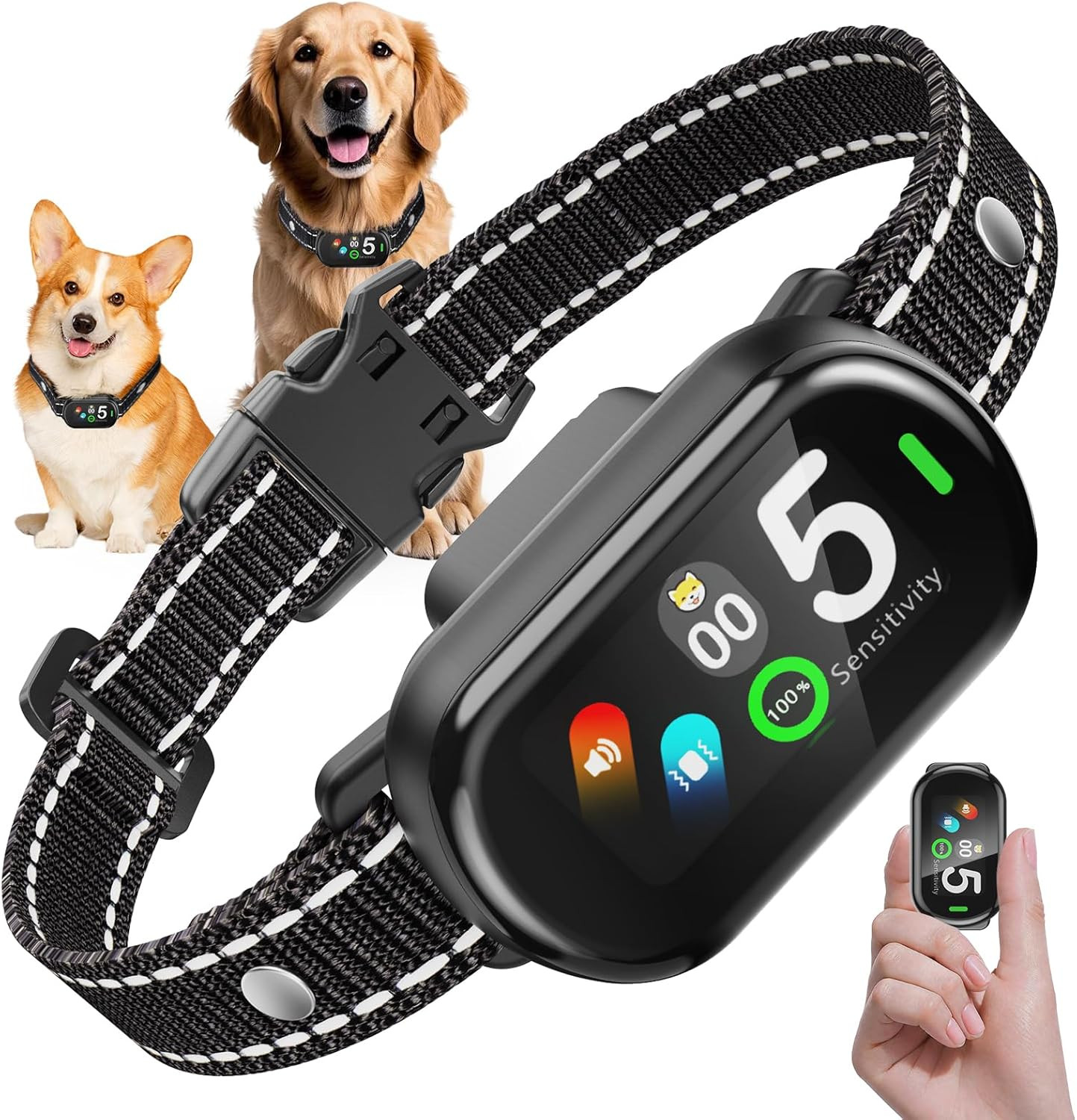Collare Antiabbaio per Cani, Collare Addestramento Elettrico per Cane Taglia Gra