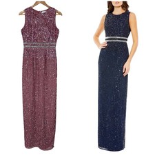 Mac Duggal NWT 93603 Sequined High Neck Sleeveless Column Gown Size 4 Pink