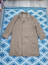 1960s John Collier Showerproof Trench Coat Mens 50 Khaki Beige Belted Vintage