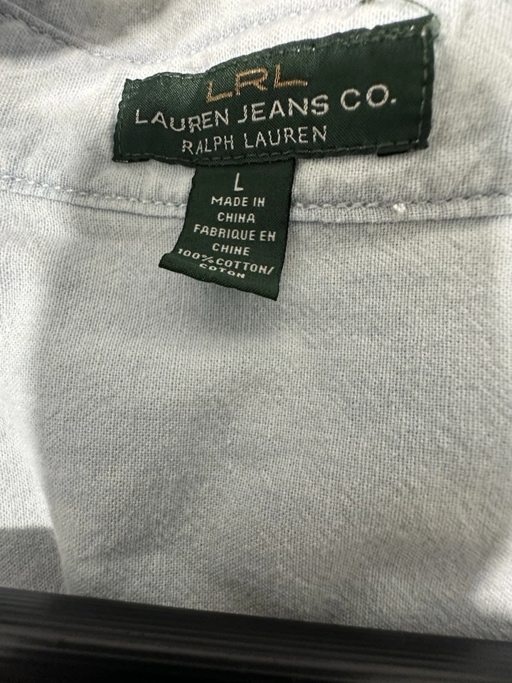 Ralph Lauren Women's Long Sleeve Jean Button-Up Shirt Size Large - Image 3 of 3