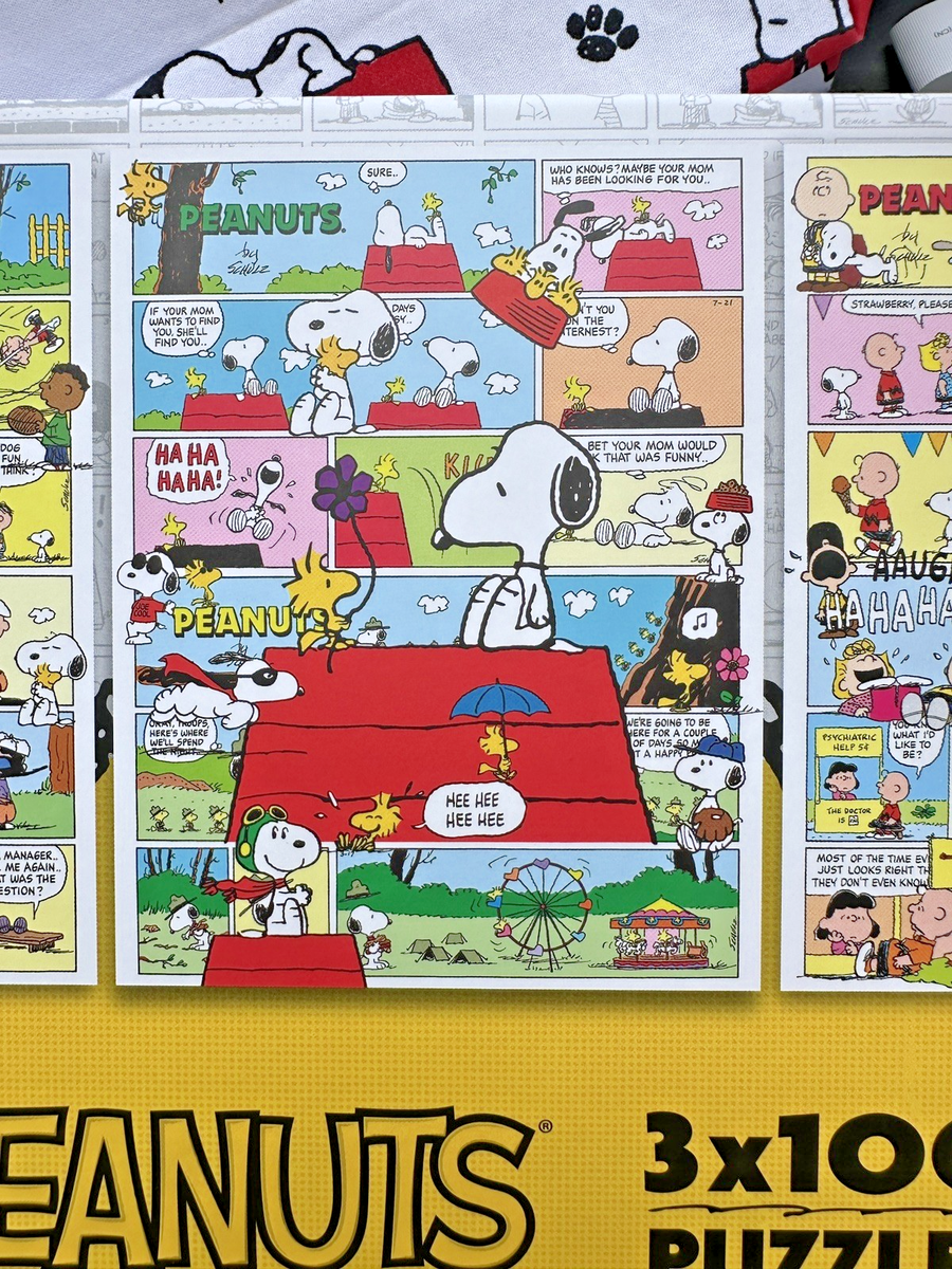 Peanuts Snoopy Holiday 300pc Jigsaw Puzzle- comic stripe fun Xmas