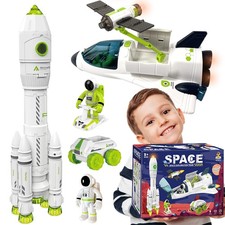 Space Shuttle Rocket Ship Toy Set, Astronaut Spaceship for Kids
