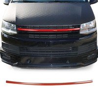 Grillleisten KüHlergrill Leisten FüR Vw T6 Transporter 2015-2019 Edelstahl Rot