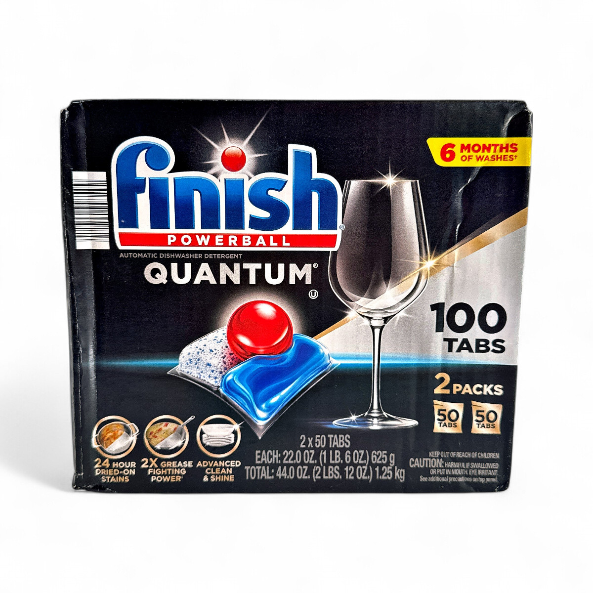 Finish Powerball Quantum Advanced Cleaning Automatic Dishwasher Detergent Tabs