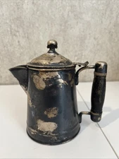 Antique Silver Soldered Tea Pot 5 Inches