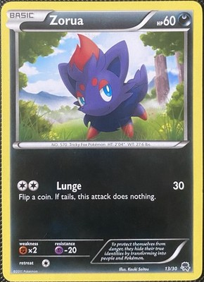 Zorua (#13) 13/30 BW Trainer Kit: Excadrill & Zoroark Regular - Pokémon Card