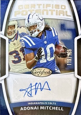 2025 Panini Certified Potential Signatures /125 SP Adonai Mitchell Colts AUTO