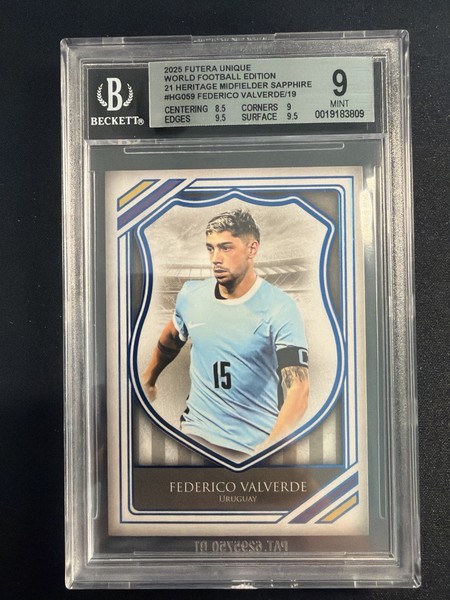 Federico Valverde Futera Unique Heritage Sapphire /19 BGS 9