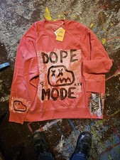 Levi's Gold Tab Pink Graphic Print Fleece Pullover Sweatshirt Crew Neck Men