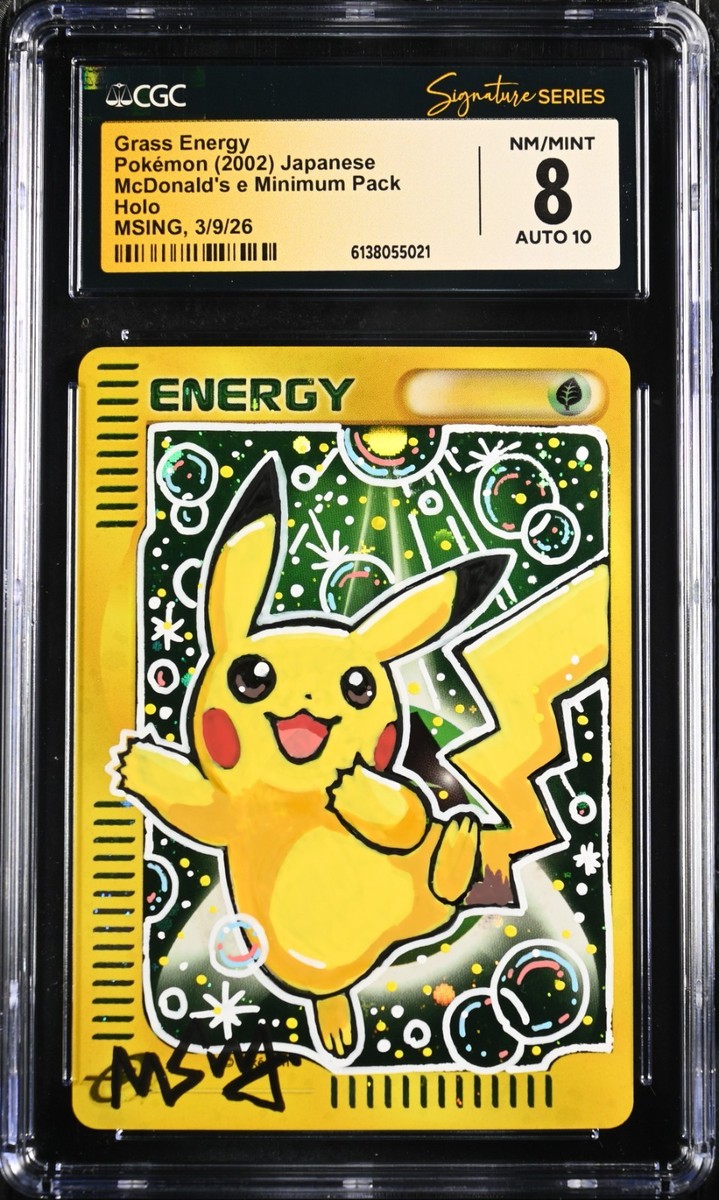 【PSA8】ピカチュウ 砂漠のきせき NEAR MINT-MINT CGC 8 NM/MINT AUTO 10 Grass Energy MSING Signature Pikachu Holo