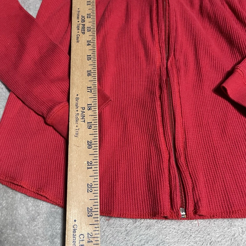 Chaqueta De Colección Y2K Desteñida Gloria Niñas XL Roja Rosa Tejido Waffle Paz Groovy Foto 3 de 4