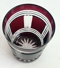 Ruby Glass Cut to Clear Crystal Plaid Rocks Old Fashioned Tumbler — photo 6
