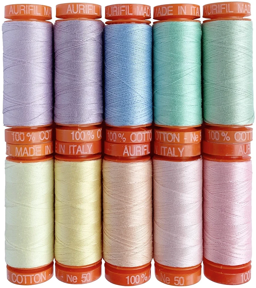 Tula Pink Unicorn Poop Thread Set 10 Small spools 50wt Cotton Thread, Assorted - Image 2 of 2