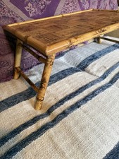 VTG BED IN BREAKFAST TV SERVING TRAY  BAMOO BOHO Coastal Rattan Folding  Stand