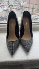ALDO Black and silver rhinestone heels size 5
