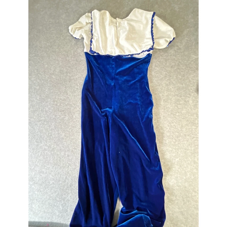 Mono de marinero vintage Art Stone azul real de terciopelo para mujer disfraz disfraces Foto 3 de 4