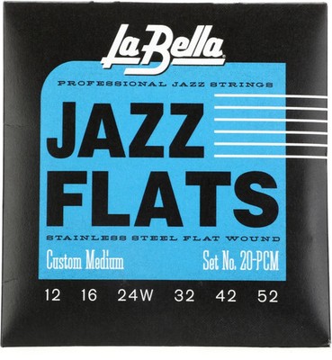 La Bella 20PCM Jazz Flats Stainless Steel Flatwound Electric Guitar Strings -